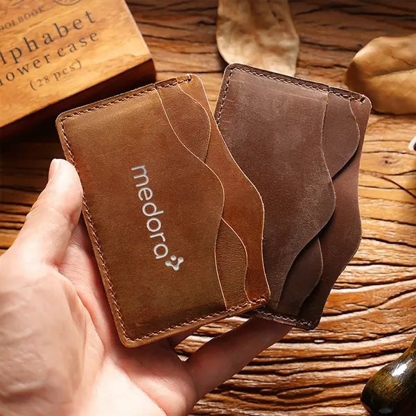 Minimalist Full-Grain Leather Card Holder Wallet