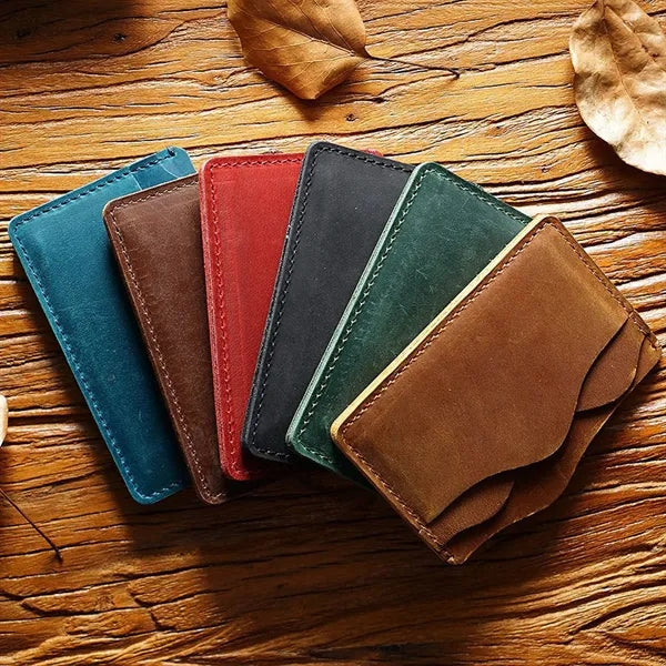 Minimalist Full-Grain Leather Card Holder Wallet