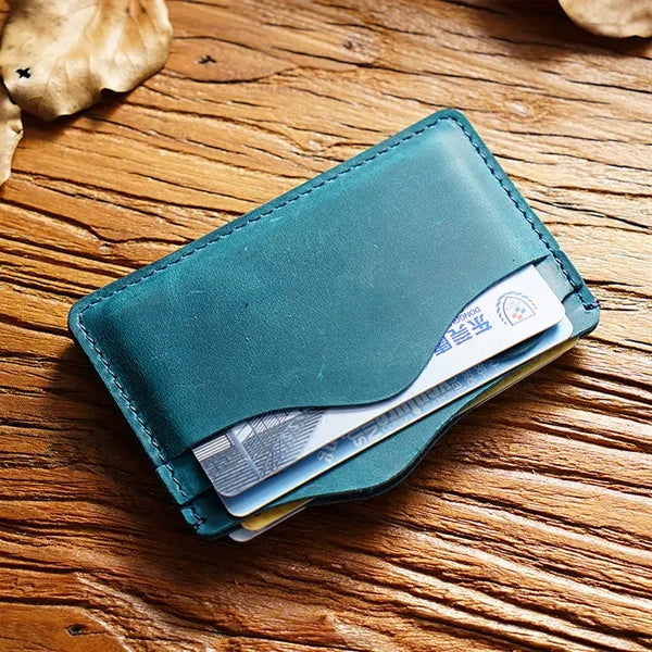 Minimalist Full-Grain Leather Card Holder Wallet
