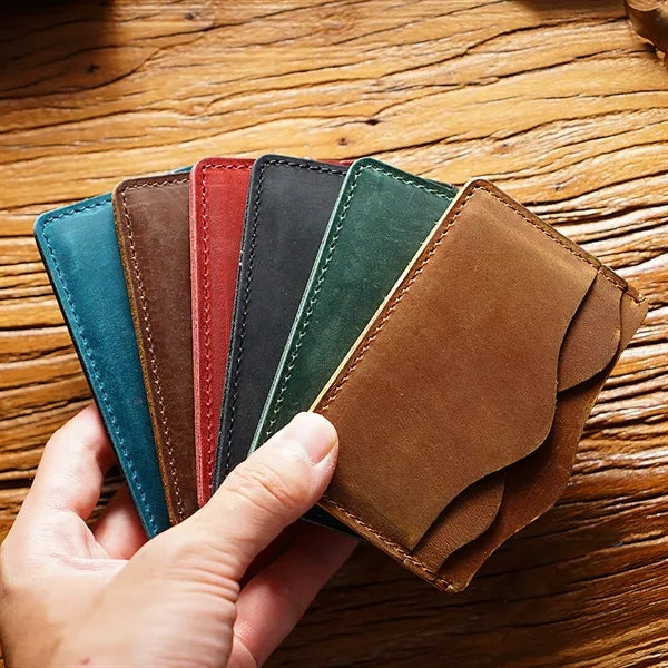 Minimalist Full-Grain Leather Card Holder Wallet