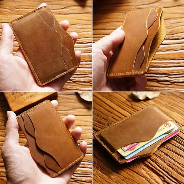 Minimalist Full-Grain Leather Card Holder Wallet