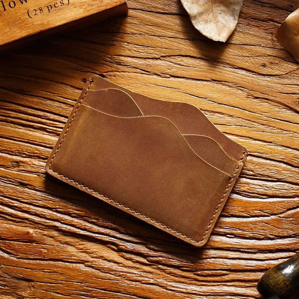 Minimalist Full-Grain Leather Card Holder Wallet