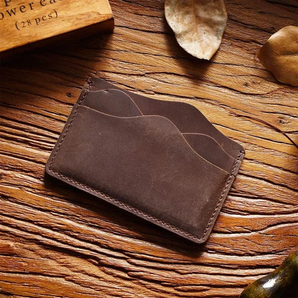 Minimalist Full-Grain Leather Card Holder Wallet