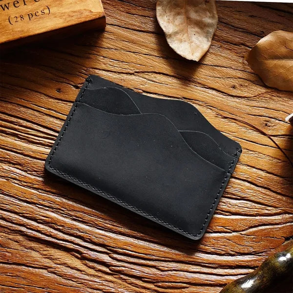 Minimalist Full-Grain Leather Card Holder Wallet