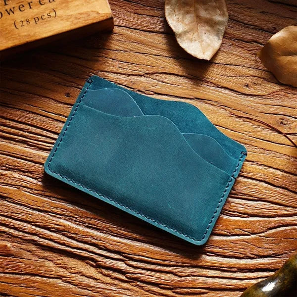 Minimalist Full-Grain Leather Card Holder Wallet