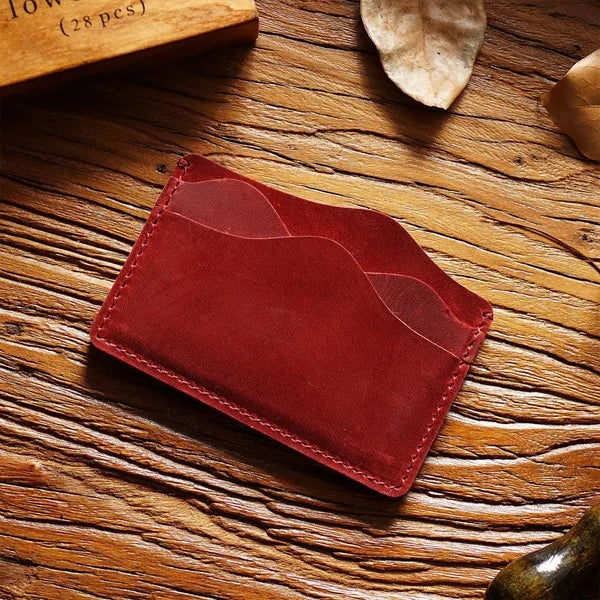Minimalist Full-Grain Leather Card Holder Wallet