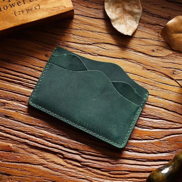Minimalist Full-Grain Leather Card Holder Wallet