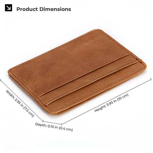 Vintage Oil-Waxed Leather Slim Card Holder Wallet