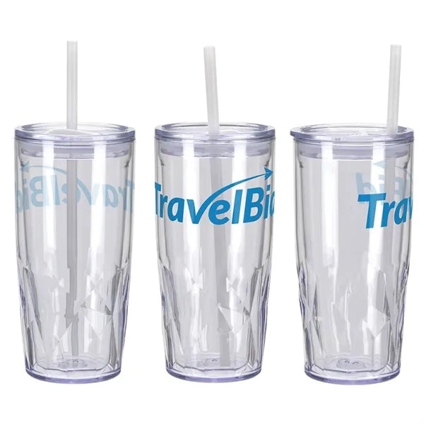 Luster 16 oz 2-in-1 Recycled Acrylic Straw Tumbler