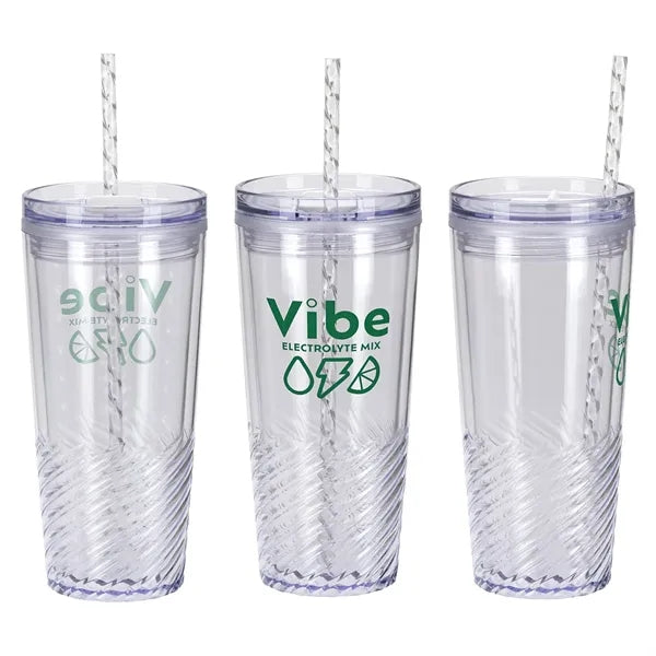 Clio 20 oz 2-in-1 Recycled Acrylic Straw Tumbler