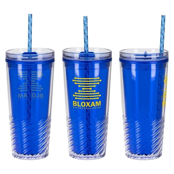 Clio 20 oz 2-in-1 Recycled Acrylic Straw Tumbler
