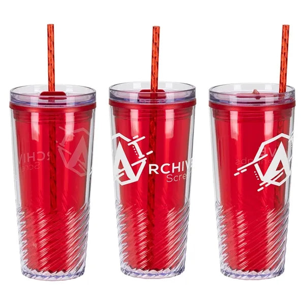 Clio 20 oz 2-in-1 Recycled Acrylic Straw Tumbler