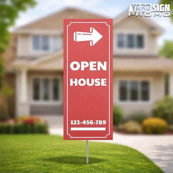 9x24 Custom Outdoor Yard Signs Red Open House