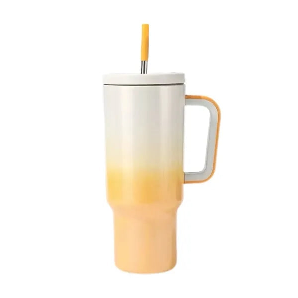 40Oz Gradient Stainless Steel Tumbler With Handle And Straw