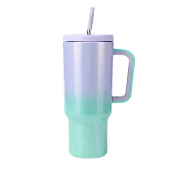 40Oz Gradient Stainless Steel Tumbler With Handle And Straw