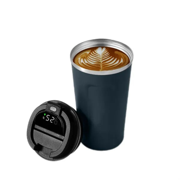 Stainless Steel Coffee Tumbler With Temperature Display Lid