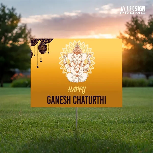 24x18 Custom Outdoor Yard Signs Happy Ganesh Chaturthi