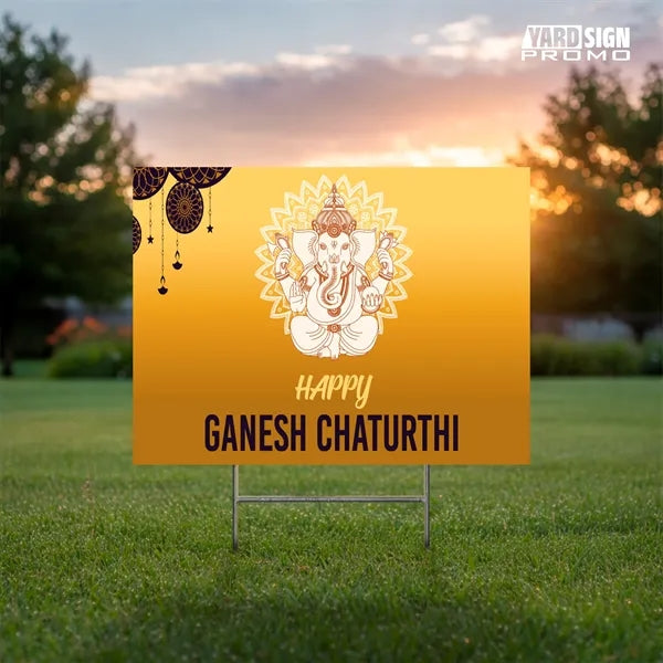 24x18 Custom Outdoor Yard Signs Happy Ganesh Chaturthi