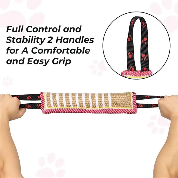 Dog Tug Jute Bite Pillow Two Handle Training Toy