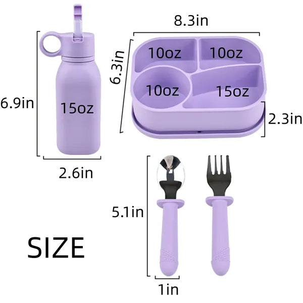 Outdoor Silicone Lunch Box and Sport Water Bottle Set