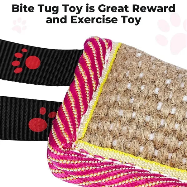 Dog Tug Jute Bite Pillow Two Handle Training Toy