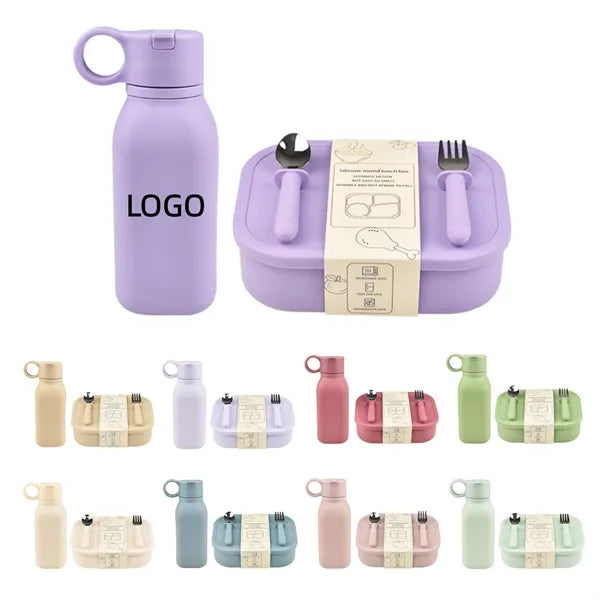 Outdoor Silicone Lunch Box and Sport Water Bottle Set
