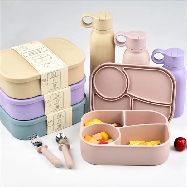 Outdoor Silicone Lunch Box and Sport Water Bottle Set