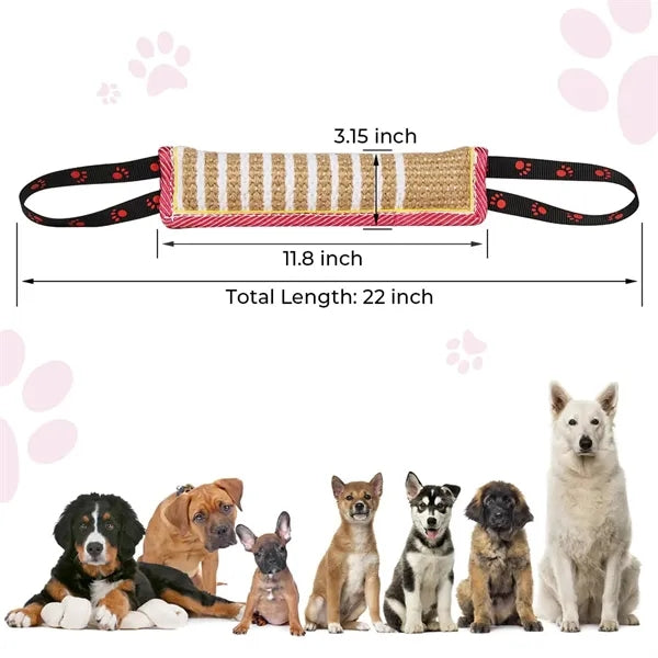 Dog Tug Jute Bite Pillow Two Handle Training Toy