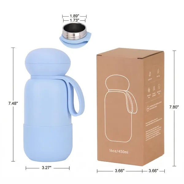 16oz Dome Lid Insulated Bottle with Loop Handle