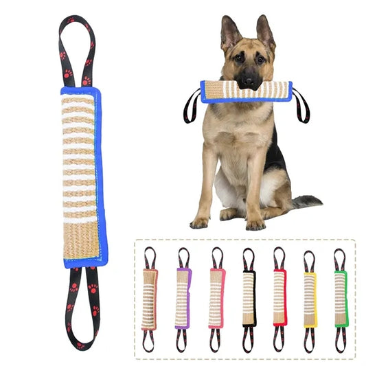 Dog Tug Jute Bite Pillow Two Handle Training Toy