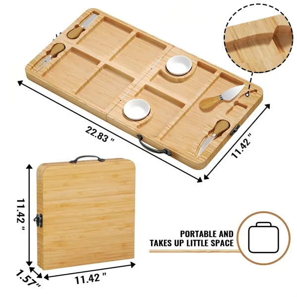 Folding Outdoor Picnic Cheese Tray Set