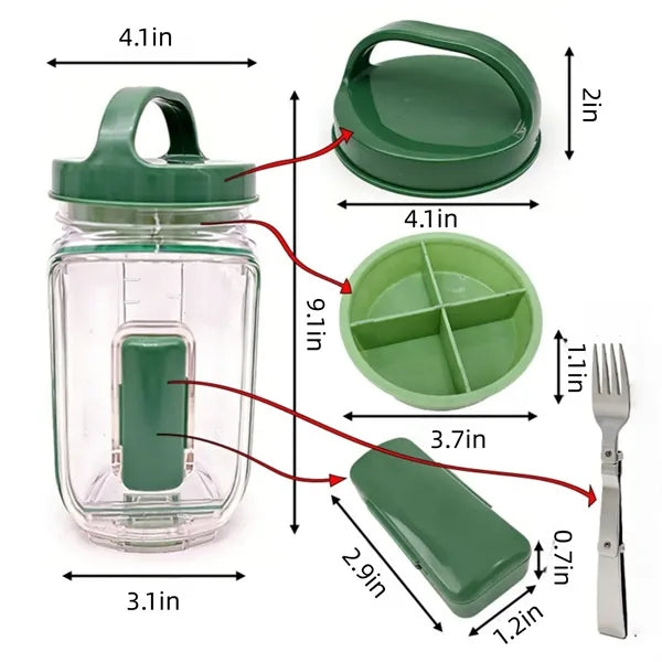 Plastic Side-opening Salad Food AirtightStorage Jar