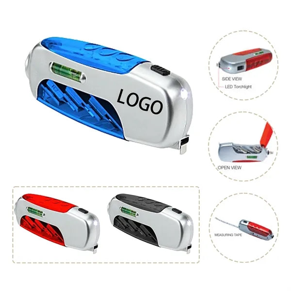 6 in 1 Screwdriver Tool Set with LED Tape Measure