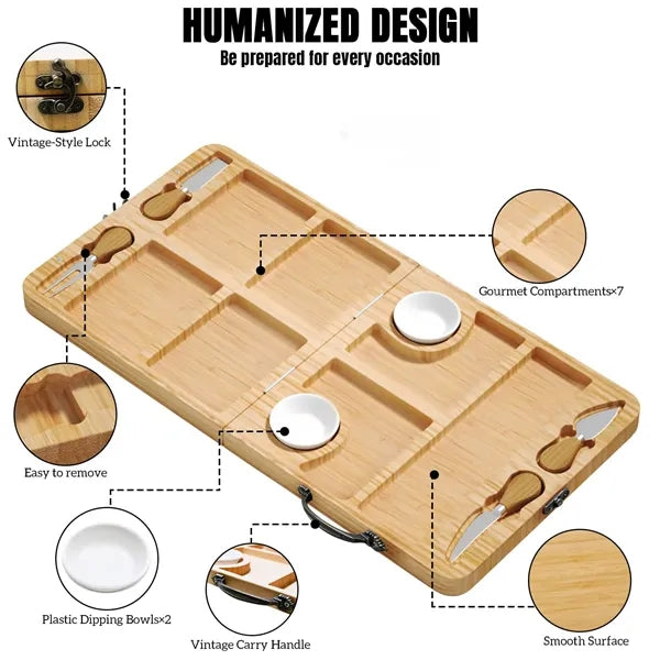 Folding Outdoor Picnic Cheese Tray Set