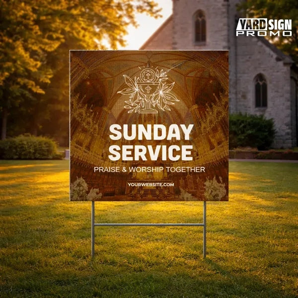 24x24 Custom Outdoor Yard Signs Sunday Service
