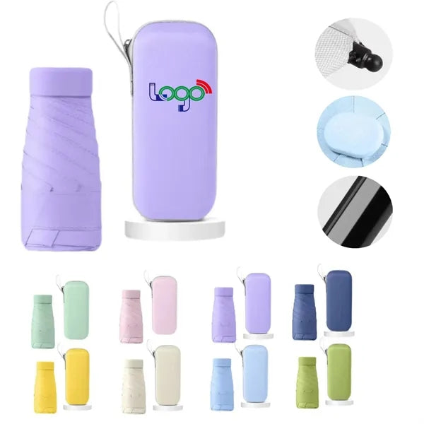 Mini Foldable Sun Umbrella with Case