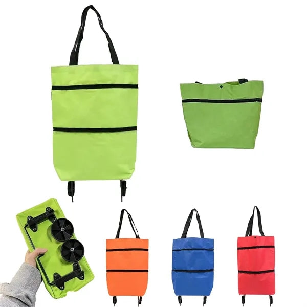 Foldable Wheeled Shopping Tote Bag