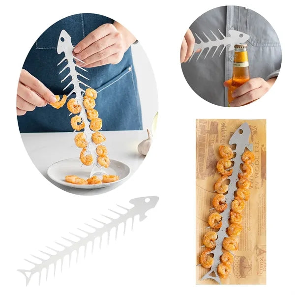 Stainless Steel Fishbone Shaped Barbecue Skewers