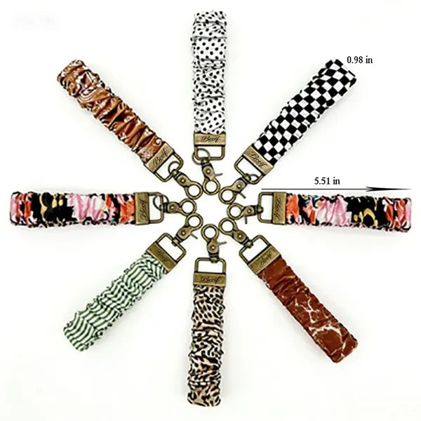 Fashionable Fabric Wristlet Keychain