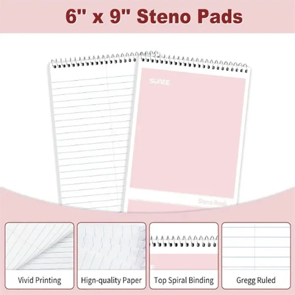 Pastel Color Spiral Steno Notebook