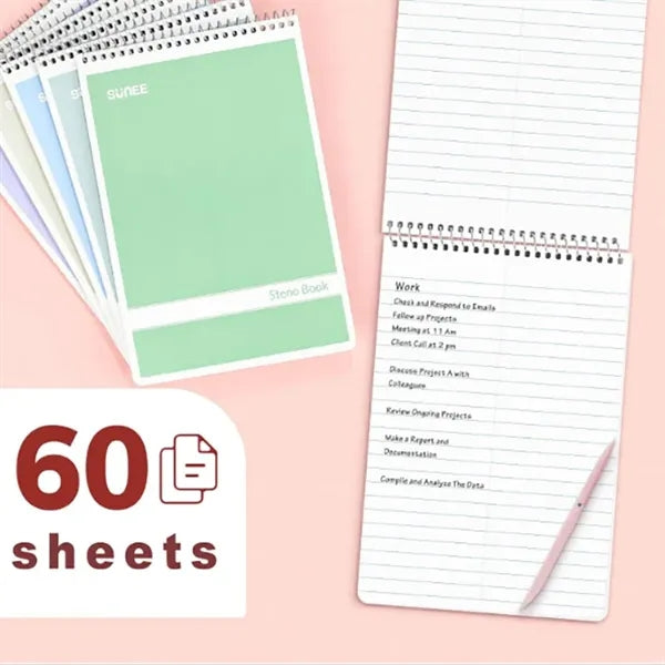 Pastel Color Spiral Steno Notebook