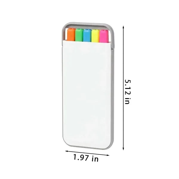 School Supplies 5 Colors Highlighter Pen Set with Case