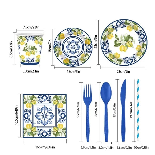 Disposable Tableware For 10 People - 8 Sets