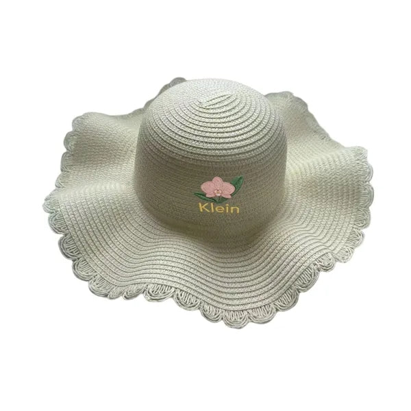 Wavy Brim Travel Sun Protection Straw Hat for Hiking Beach a