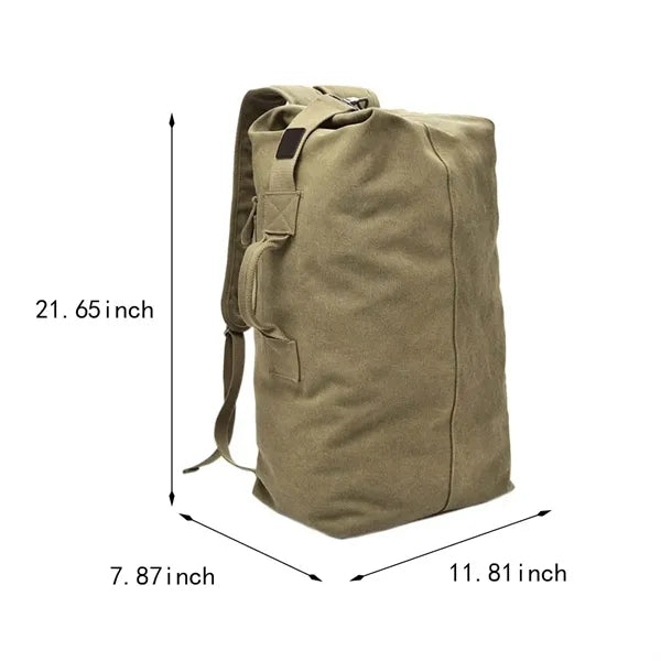 Large Tactical Backpack Canvas Side Handle For Outdoors