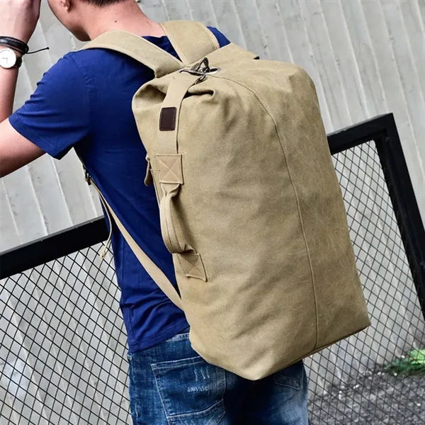 Large Tactical Backpack Canvas Side Handle For Outdoors