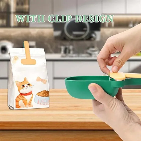 3-In-1 Pet Food Scoop Measuring Cup With Sealing Clip