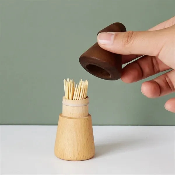 Natural Wood Pine Tree Toothpick Case