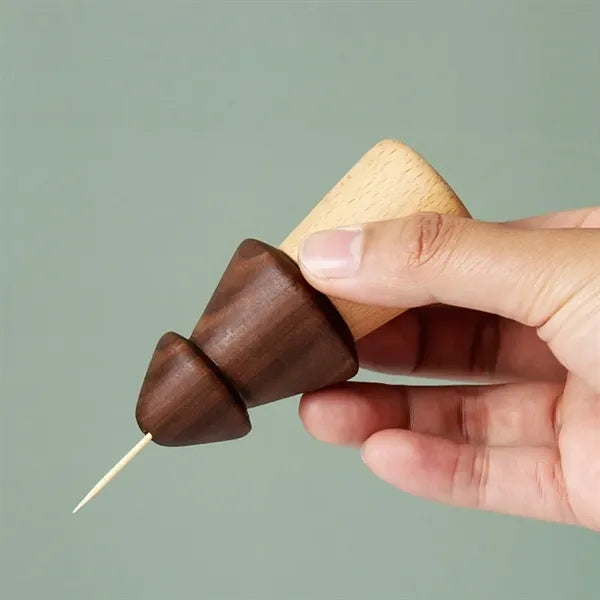 Natural Wood Pine Tree Toothpick Case