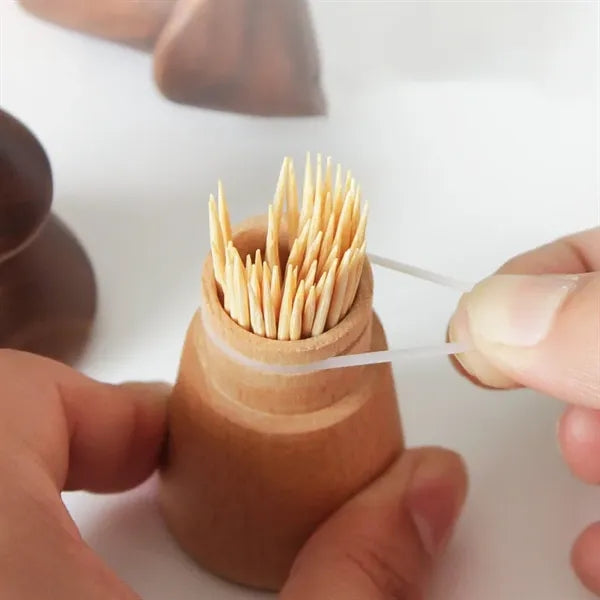 Natural Wood Pine Tree Toothpick Case